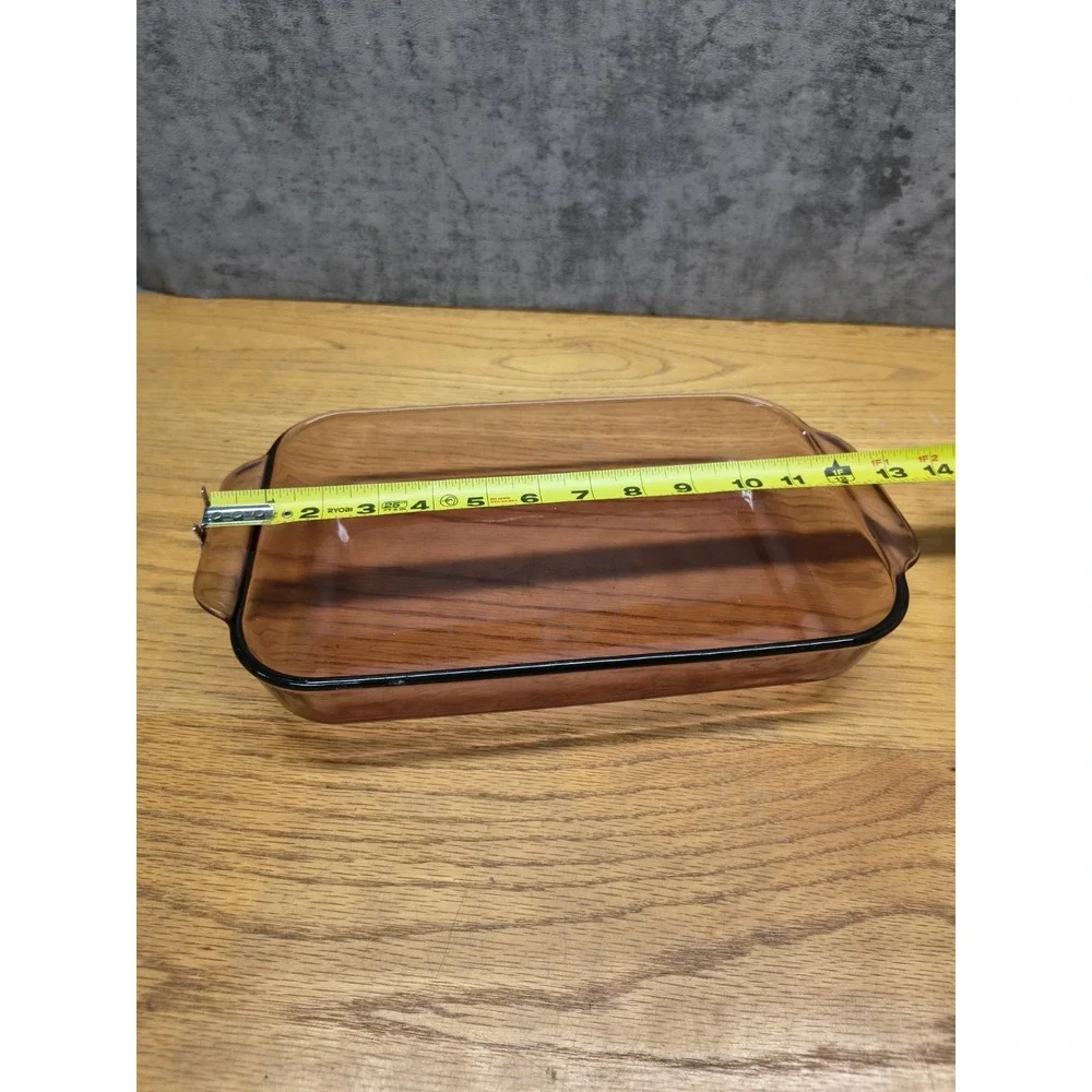 Pyrex 232-R Cranberry Glass Baking Pan Casserole Dish